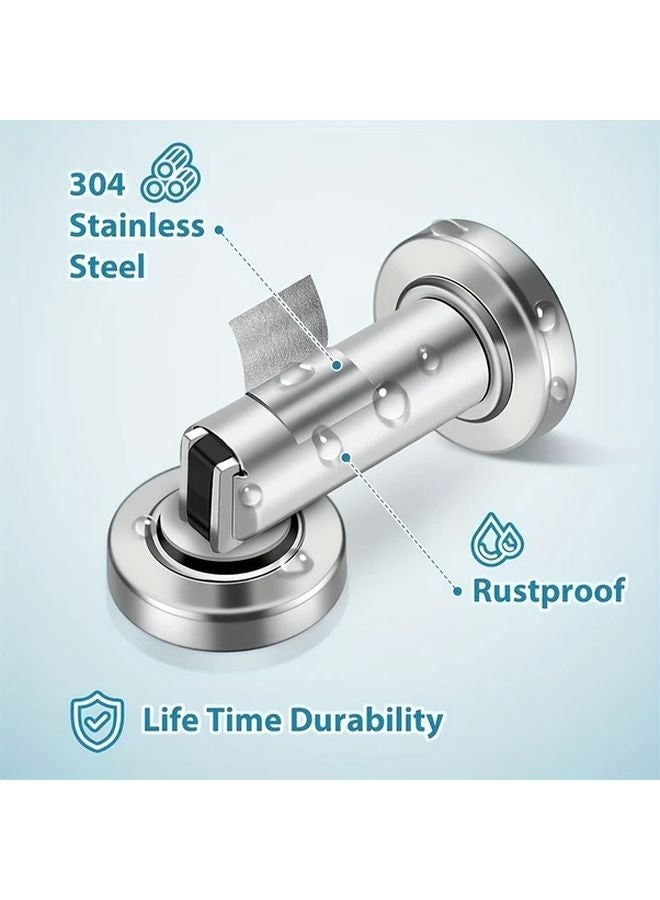 Heavy Duty Magnetic Door Lock Black 4pcs Wall Floor Mountable Doorstop Protector - Image 3